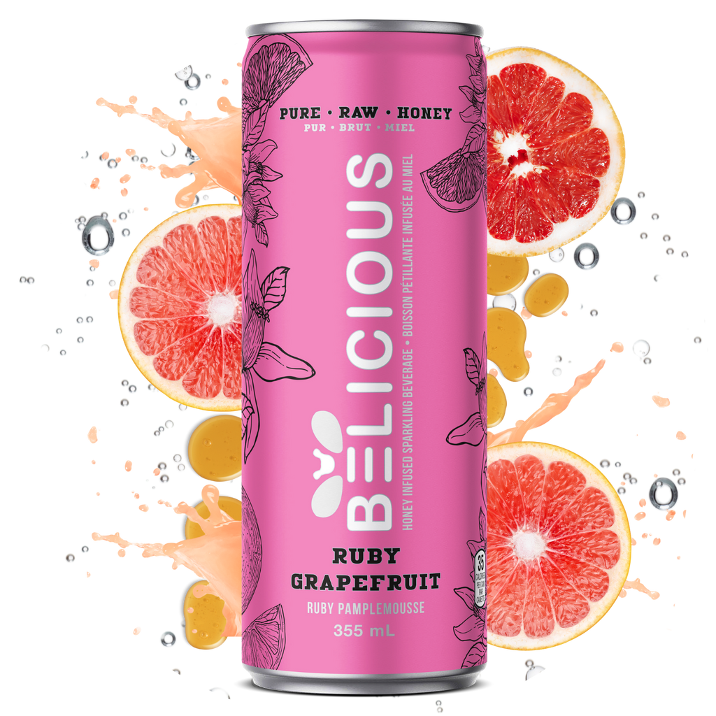 Belicious Honey-Infused Grapefruit Sparkler